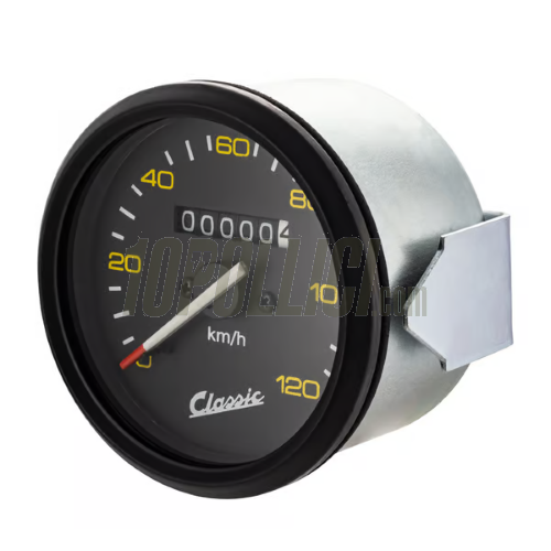 Speedometer SIP Classic Vespa PX 125, 150, 200, black ring - 120 km/h