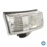 Blinker, left front, Vespa PX, MY - white, chrome