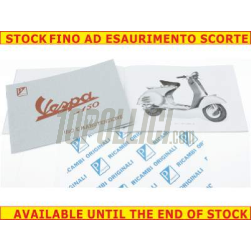 Original "Use and Mantenance" manual Vespa 150 c.c. (1955) - italian