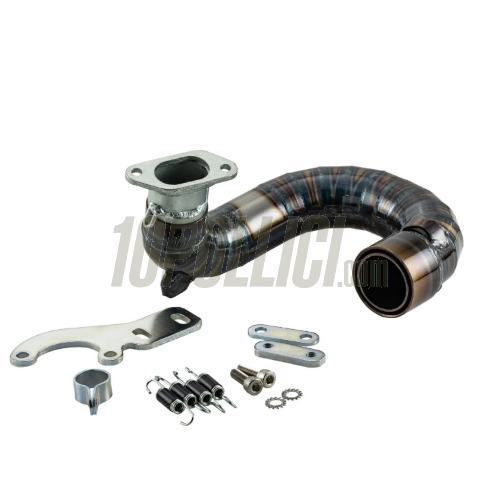 Racing exhaust Clubsport - Lambretta 125 LI, LIS, DL, GP, 150 LI, LIS, SX, DL, GP, 175 TV 2°-3°, 200 TV, SX, DL, GP - clear varnished steel
