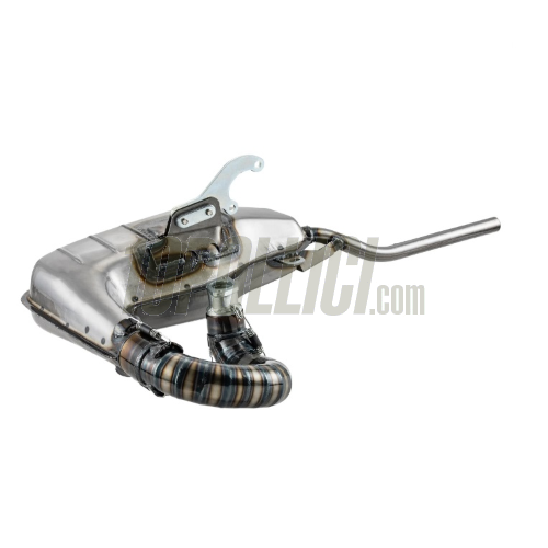 Racing exhaust Clubsport - Lambretta 125 LI, LIS, DL, GP, 150 LI, LIS, SX, DL, GP, 175 TV 2°-3°, 200 TV, SX, DL, GP - clear varnished steel