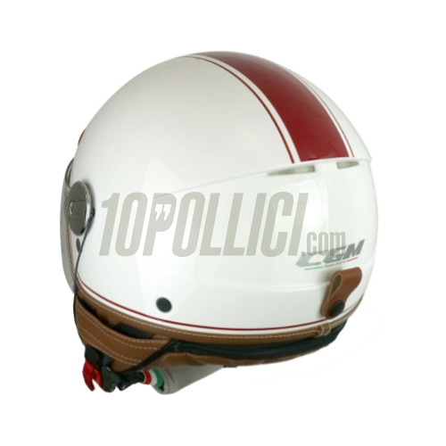 Helmet CGM 191V PIX VINTAGE White Burgundy - shaped visor - L