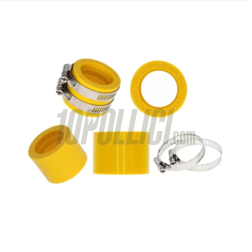 Connecting rubber manifold, high quality, fabric-woven, Øi=35/35mm, Øe=48mm, L=35mm - yellow