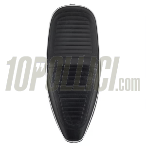 Sella sportiva per Vespa VNA, VNB, GT, GTR, TS, VBA, VBB, GL, Sprint, Super, Sprint Veloce, PX, PE - nero con bordino grigio