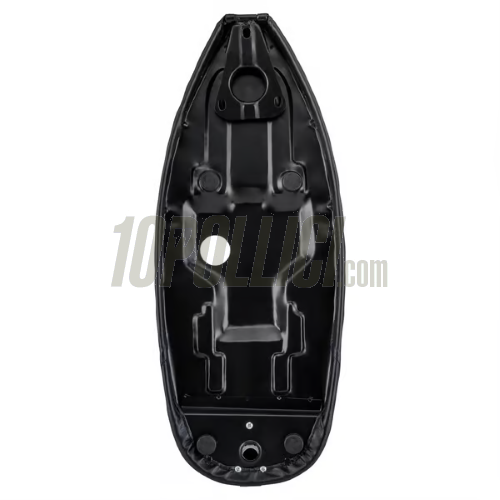 Sella sportiva per Vespa VNA, VNB, GT, GTR, TS, VBA, VBB, GL, Sprint, Super, Sprint Veloce, PX, PE - nero con bordino grigio