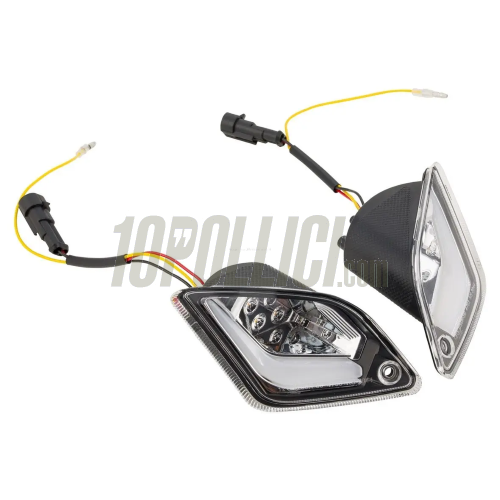 Rear and front blinkers set SIP, led, clear lenses, with marker lights for Vespa GTS, GTS Super, GTV 125-300cc '14-'22