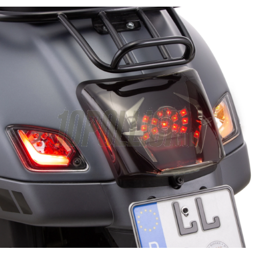 Rear and front blinkers set SIP, led, clear lenses, with marker lights for Vespa GTS, GTS Super, GTV 125-300cc '14-'22