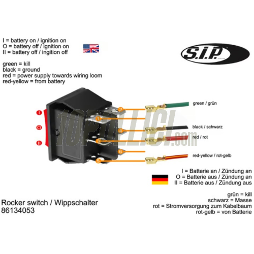 Cable harness SIP PERFORMANCE for DC CDI ignitions conversion Sip Vape - Vespa VNA -> TS