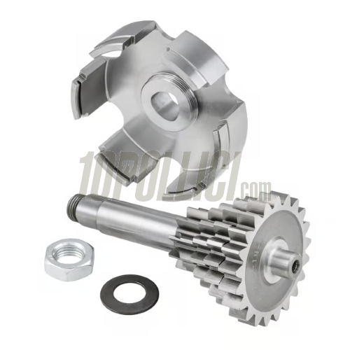 Input shaft assembly with polygonal graft BENELLI 10-14-17-20 theeth with 4th gear 48 teeth Vespa 50, 90, 125 ET3 Primavera, PK