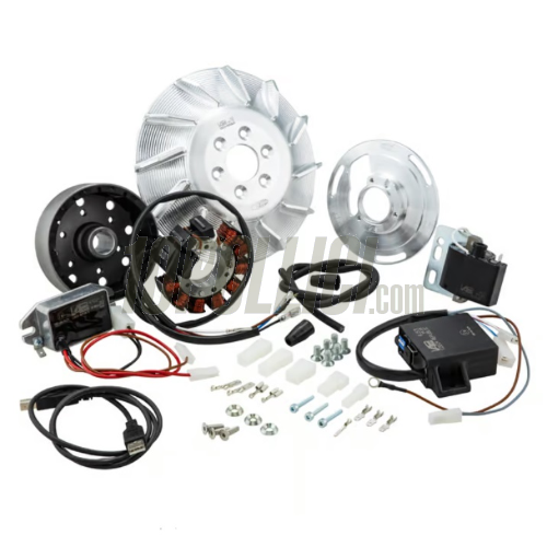 Ignition SIP PERFORMANCE by VAPE, RACE, for Vespa PX, PE, Lusso, Cosa, flywheel ca.: 1660g, aluminium CNC, 9 coils, 12 magnets, 12V, DC 110 watt, adjustable variable ignition timing