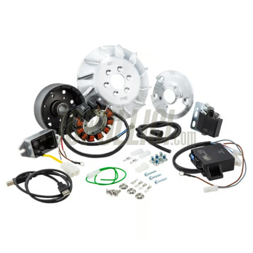 Ignition SIP PERFORMANCE by VAPE, RACE, for Vespa PX, PE, Lusso, Cosa, flywheel ca.: 1660g, aluminium CNC, 9 coils, 12 magnets, 12V, AC 110 watt, adjustable variable ignition timing