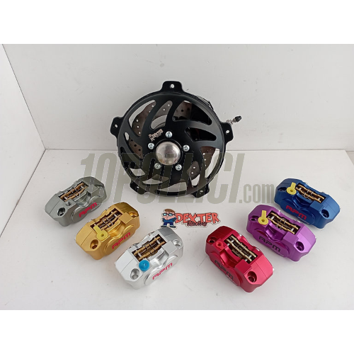Kit freno a disco anteriore DEXTER RACING "Black Edition RDP" Vespa 50 Special, 125 Primavera, ET3 - pinza arancione