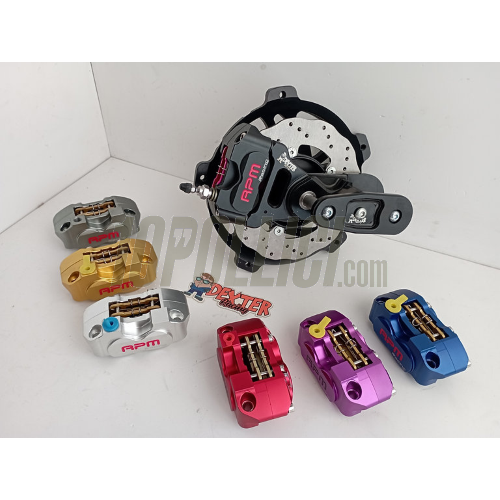 Kit freno a disco anteriore DEXTER RACING "Black Edition RDP" Vespa 50 Special, 125 Primavera, ET3 - pinza arancione