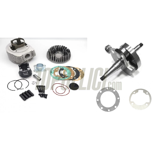 Set Cylinderkit VMC STELVIO 1.0 SIDE PLUG ANGLE head 60mm stroke with MAZZUCCHELLI cranckshaft Vespa 125 PX, 150 PX, 125 TS