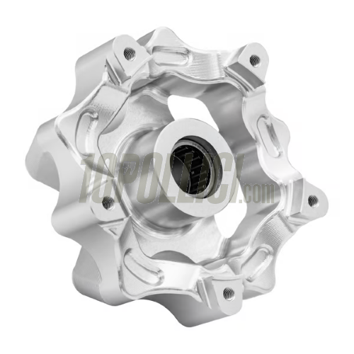 Wheel Hub S6X, front, Vespa PX80-200, PE, Lusso, also for Vespa PK50-125 XL, XL 2 - anodised silver
