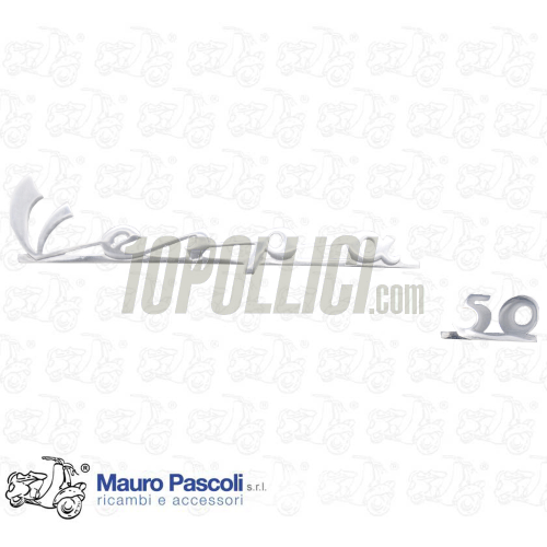 Badge set MAURO PASCOLI Vespa 50 for legshield, Vespa 50