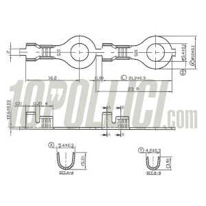 Terminal connector, eyelet, Ø= 5.7mm - 10 pz