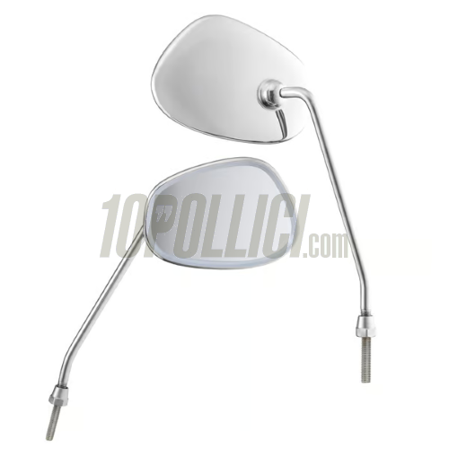 Specchio retrovisore trapezioidale cromato 110x85 - Sinistro e Destro