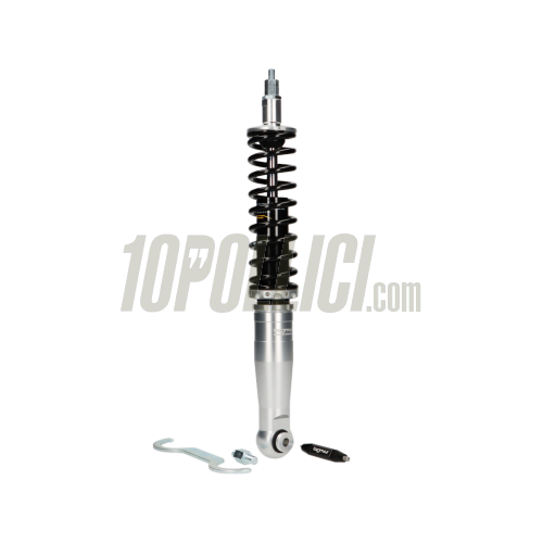Shock absorber rear -BGM PRO SC/R1 SPORT, 385mm- Vespa Wideframe VM1, VM2, VN1, VN2, VB1, VL1, VL2, VL3, GS150 - black/silver