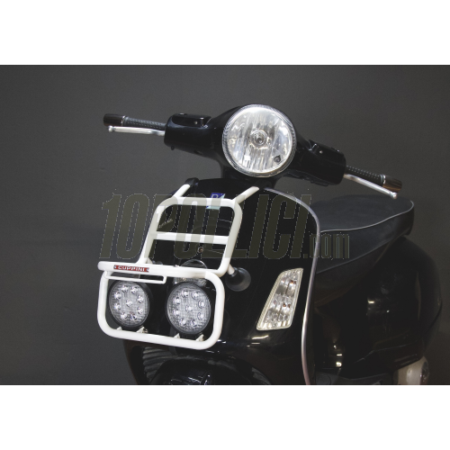 Front luggage carrier with headlights CUPPINI for Vespa GTS 125 - 200 - 250 - 300 - 310, white
