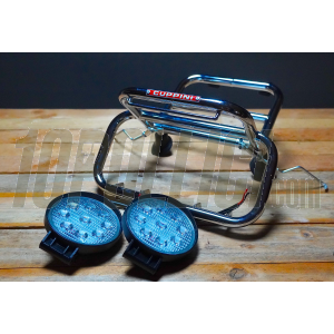 Front luggage carrier with headlights CUPPINI for Vespa 50, Special, 90, 125 ET3 Primavera, 125 Sprint, GT, Super, 150 GT, GTR, GL, 180-200 Rally, 180 SS, chrome