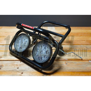 Front luggage carrier with headlights CUPPINI for Vespa 50, Special, 90, 125 ET3 Primavera, 125 Sprint, GT, Super, 150 GT, GTR, GL, 180-200 Rally, 180 SS, black