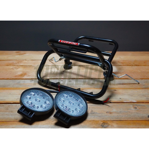 Front luggage carrier with headlights CUPPINI for Vespa 50, Special, 90, 125 ET3 Primavera, 125 Sprint, GT, Super, 150 GT, GTR, GL, 180-200 Rally, 180 SS, black