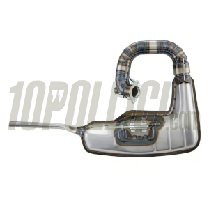Marmitta racing Clubsport - Lambretta 125 LI, LIS, DL, GP, 150 LI, LIS, SX, DL, GP, 175 TV 2°-3°, 200 TV, SX, DL, GP - acciaio verniciato - cilindro QUATTRINI M210