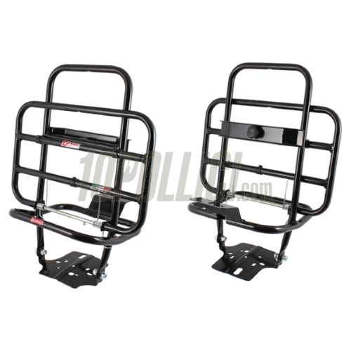 Rear luggage carrier FACO for Vespa 50, 90, 125 Primavera, ET3 with spare wheel holder - black
