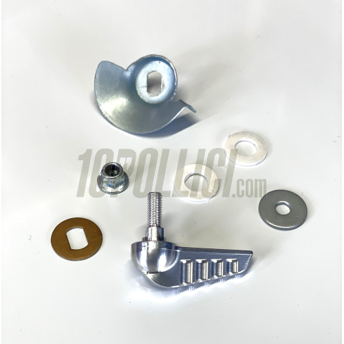 Kit chiusura sportello cofano motore VZR Vezzola Racing con levetta in Ergal Vespa 50, 90, 125 ET3 Primavera