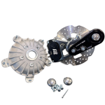 Front brake set OTTOPUNTOUNO Hurricane caliper for Vespa Smallframe - black caliper and axle seating