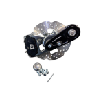 Front brake set OTTOPUNTOUNO Hurricane caliper for Vespa Smallframe and 5-hole Zip type rims - black caliper and axle seating