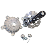 Front brake set OTTOPUNTOUNO New Era caliper for Vespa Smallframe - black caliper and axle seating