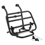 Portapacchi anteriore con porta tanica Vespa 50, 90, 125 ET3 Primavera, Sprint, Super, Rally, GT, GL, GS, TS, PX, PE, T5, LML,  distanza dal telaio 6cm - nero