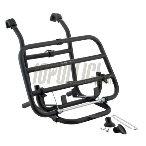 Front luggage carrier for Vespa 50, 90, 125 ET3 Primavera, Sprint, Super, Rally, GT, GL, GS, TS, PX, PE, T5, LML, distance to frame 6cm - black