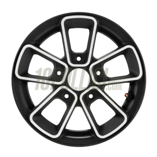 Cerchio in lega SIP SERIES PORDOI anteriore  per Vespa ET2, E 50-150T e Piaggio Zip SP,  2.50-10", nero e argento