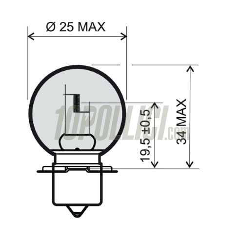 KIT of bulbs for Vespa 50 Special, L, R, N, Elestart (12v ignition) - 12v - 3 pieces