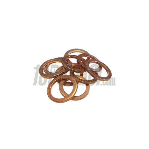 Rondella in rame per raccordo tubo freno per freni a disco Ø 10,3x13,8mm spessore 1,3mm - 10pz