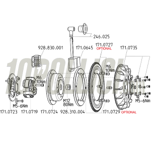 Additional flywheel mass for digital ignitions POLINI FOR RACE Vespa 50-125 PK, Ape - 500 gr