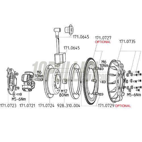 Digital ignition stator POLINI FOR RACE Vespa 50 PK, Ape - 3 cables