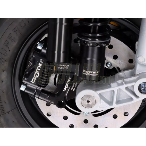 Brake caliper BGM PRO SPORT radial 4 pistons, Vespa PX '98, MY, '11, kit GRIMECA NT (adapter required) - black