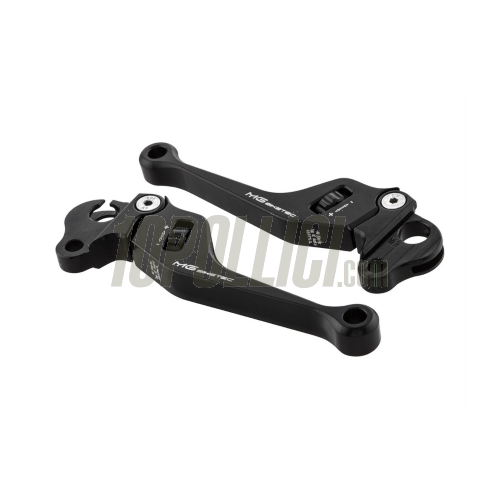 Leve freno e frizione MG Biketec Regolabili - nere - COPPIA 