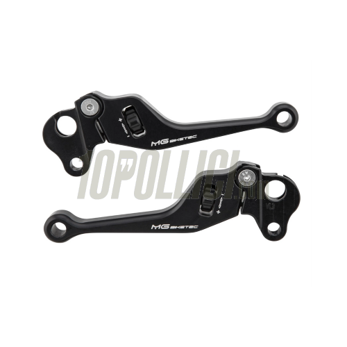 Leve freno e frizione MG Biketec Regolabili - nere - COPPIA 
