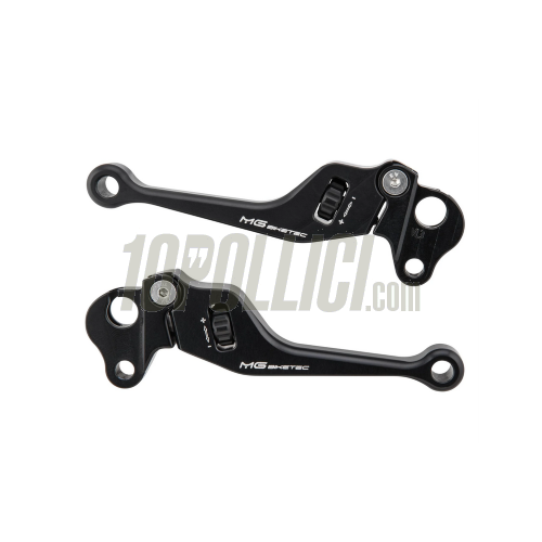 Leve freno e frizione MG Biketec Regolabili - nere - COPPIA 