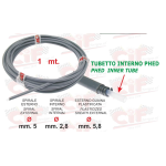 High quality grey cable sleeve Øe 5,8mm, Ø 2,8mm with inner phed hose - 1m