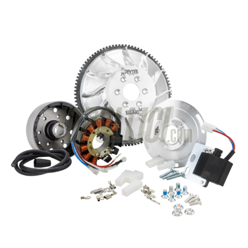 Ignition SIP PERFORMANCE by VAPE, Road Elestart, for Vespa PX, PE, Lusso, Cosa, flywheel ca.: 1660g, aluminium CNC, 9 coils, 12 magnets, 12V, DC 110 watt, static ignition point