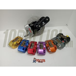 Kit freno a disco anteriore DEXTER RACING "Black Edition" Vespa 50 N, L, R, 90 - pinza argento