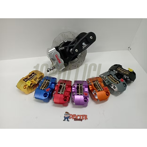 Kit freno a disco anteriore DEXTER RACING "Black Edition" Vespa 50 N, L, R, 90 - pinza argento
