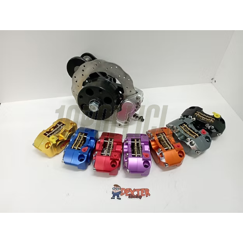 Kit freno a disco anteriore DEXTER RACING "Black Edition" Vespa 50 N, L, R, 90 - pinza argento
