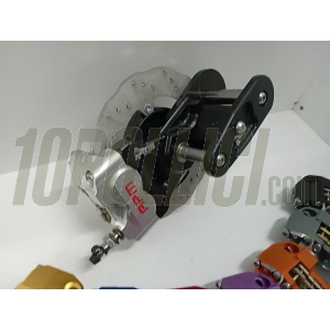 Kit freno a disco anteriore DEXTER RACING "Black Edition" Vespa 50 N, L, R, 90 - pinza argento